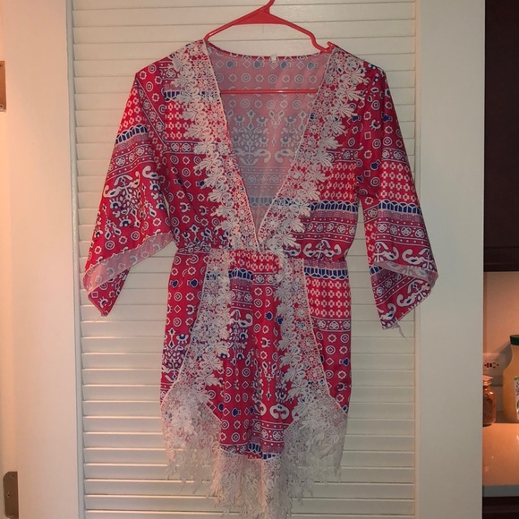 10/$30🏷❤️Cute romper fall lace pattern design colorful date night small flirty - Picture 1 of 2